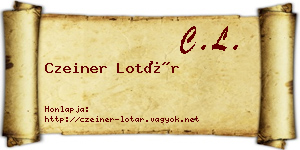 Czeiner Lotár névjegykártya